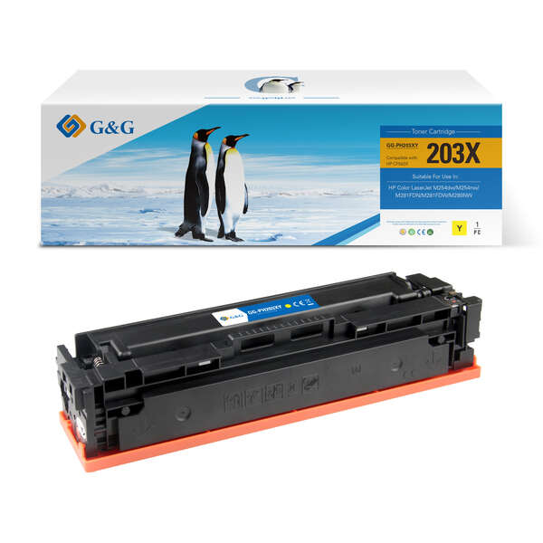 G&G Hp Cf542X/Cf542A/Cf402X/Cf402A Amarillo Cartucho De Toner Generico - Reemplaza 203X/203A/201X/201A