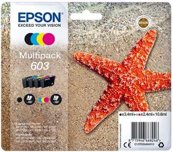 Epson 603 Pack De 4 Cartuchos De Tinta Originales - C13T03U64010