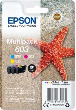 Epson 603 Pack De 3 Cartuchos De Tinta Originales - Cyan, Magenta, Amarillo - C13T03U54010