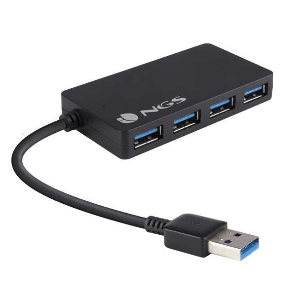 Ngs Hub 4 Puertos Usb 3.0 - Velocidad Hasta 4.80Gb/S - Color Negro