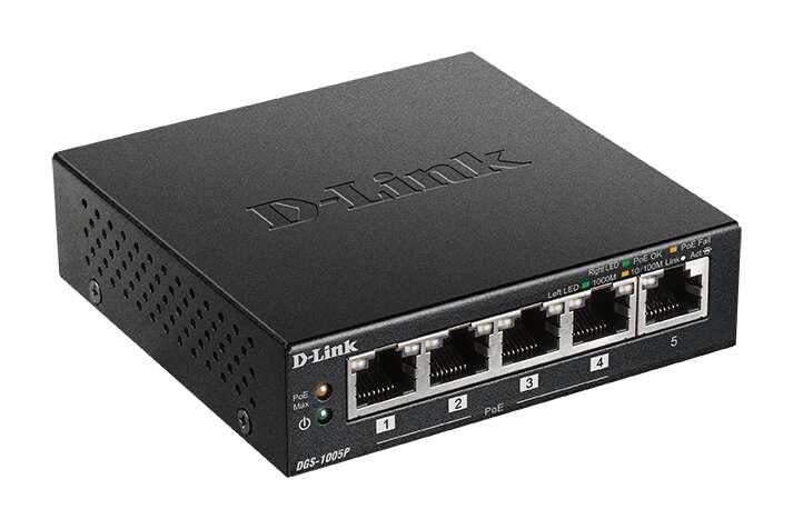 D-Link Switch 5 Puertos Gigabit 10/100/1000 Mbps - Poe+