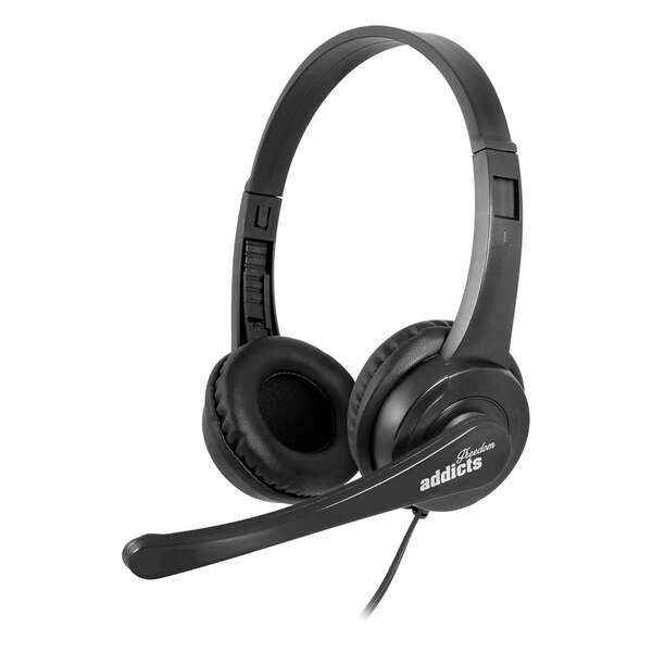 Ngs Vox505 Auriculares Usb Con Microfono - Microfono Plegable - Almohadillas Acolchadas - Diadema Ajustable - Control En Cable - Cable De 1.80M - Color Negro