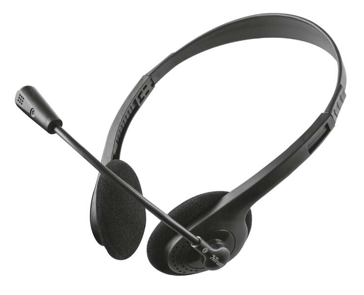 Trust Primo Chat Auriculares Con Microfono - Control De Volumen - Diadema Ajustable - Jack 3.5Mm - Color Negro