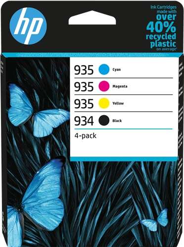 Hp 934 + 935 Pack De 4 Cartuchos De Tinta Originales - 6Zc72Ae