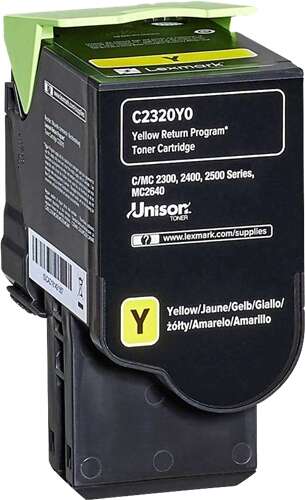 Lexmark C2325/C2425/C2535/Mc2325/Mc2425/Mc2535/Mc2640 Amarillo Cartucho De Toner Original - C2320Y0