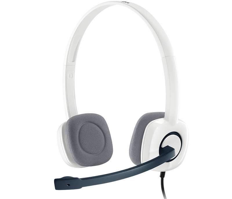 Logitech H150 Auriculares Con Microfono - Microfono Plegable - Diadema Ajustable - Almohadillas Acolchadas - Controles En Cable - Cable De 1.80M - Color Blanco