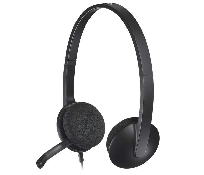 Logitech H340 Auriculares Con Microfono Usb - Microfono Plegable - Diadema Ajustable - Almohadillas Acolchadas - Cable De 1.80M - Color Negro