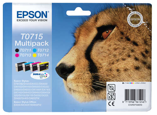 Epson T0715 Pack De 4 Cartuchos De Tinta Originales - C13T07154012