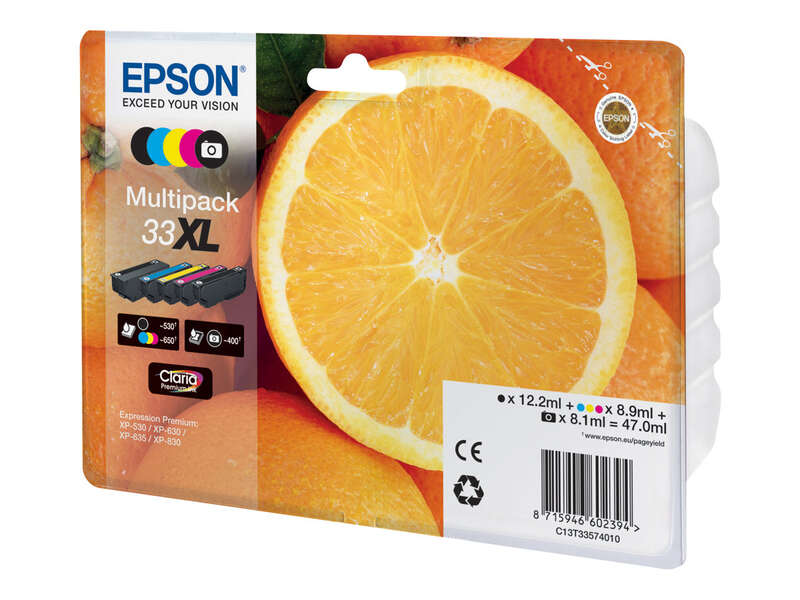 Epson T3357 (33Xl) Pack De 5 Cartuchos De Tinta Originales - C13T33574011