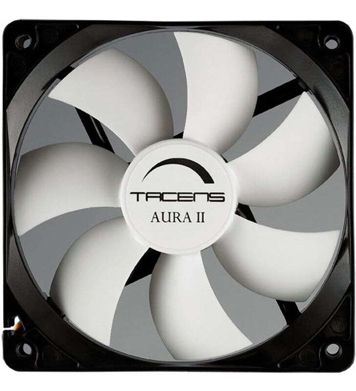 Tacens Aura Ii Ventilador 120Mm - Carcasa Negra, Aspas Blancas - Velocidad Max. 1200Rpm