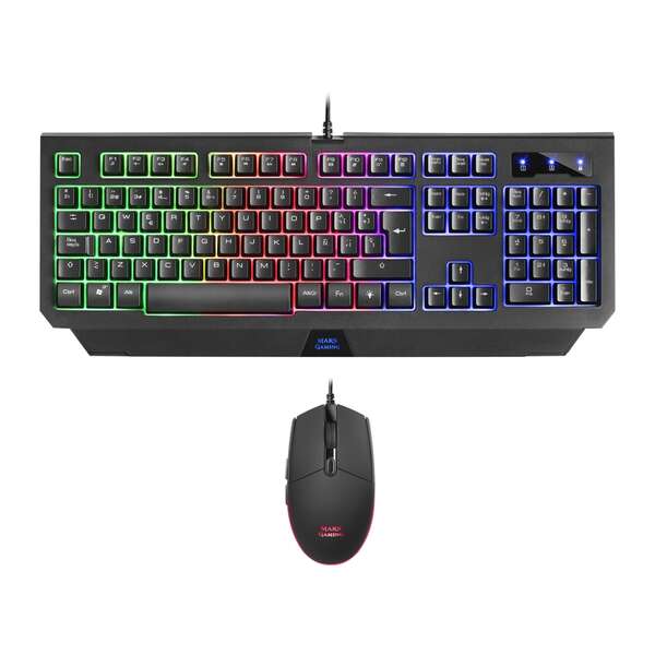 Mars Gaming Pack Teclado Con Tecnologia H-Mech + Raton 3200Dpi 6 Botones - Conectividad Usb - Iluminacion Rgb - Distribucion España - Antighosting - Cable De 1.50M