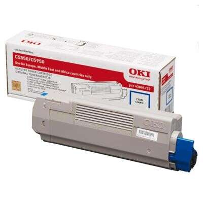 Oki C5850/C5950/Mc560 Cyan Cartucho De Toner Original - 43865723