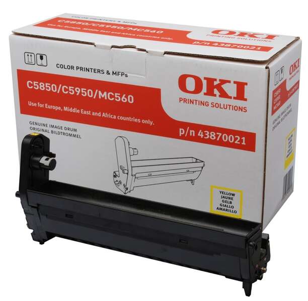 Oki C5850/C5950/Mc560 Amarillo Tambor De Imagen Original - 43870021 (Drum)