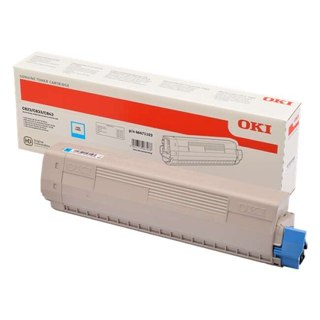 Oki C823/C833/C843 Cyan Cartucho De Toner Original - 46471103