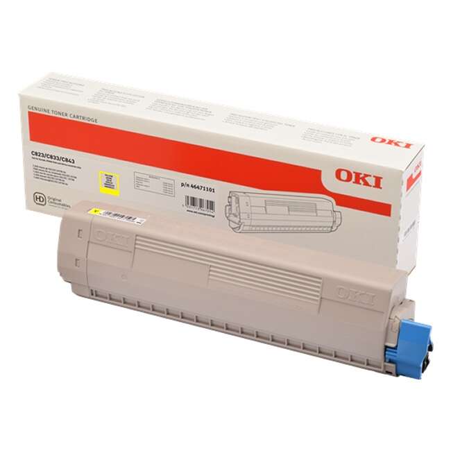 Oki C823/C833/C843 Amarillo Cartucho De Toner Original - 46471101