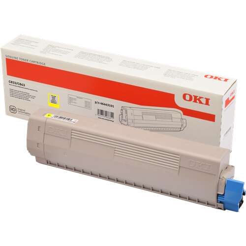 Oki C833/C843 Amarillo Cartucho De Toner Original - 46443101