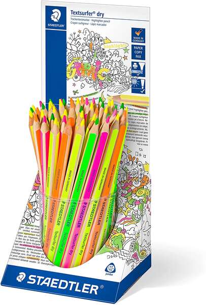 Staedtler Textsurfer Dry 128 64 Expositor De 48 Lapices Marcadores De Colores - Diseño Ergonomico - Colores Surtidos