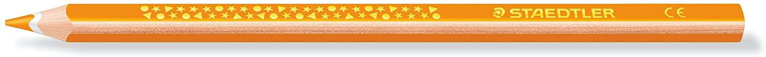 Staedtler Jumbo Noris 128 Lapiz Triangular De Color - Mina De 4Mm - Resistencia A La Rotura - Diseño Ergonomico - Color Naranja