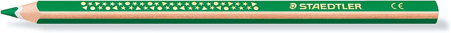 Staedtler Jumbo Noris 128 Lapiz Triangular De Color - Mina De 4Mm - Resistencia A La Rotura - Diseño Ergonomico - Color Verde