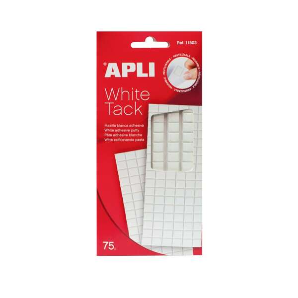 Apli Masilla Blanca Precortada 75G - Moldeable - Removible - Color Blanco