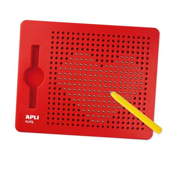 Apli Pizarra Magnetica Tamaño 215X12X170Mm - Incluye10 Fichas Con 20 Ejemplos - Ayuda A Desarrollar La Psicomotricidad Fina, La Memoria Y La Imaginacion - Fomenta La Concentracion - Color Rojo