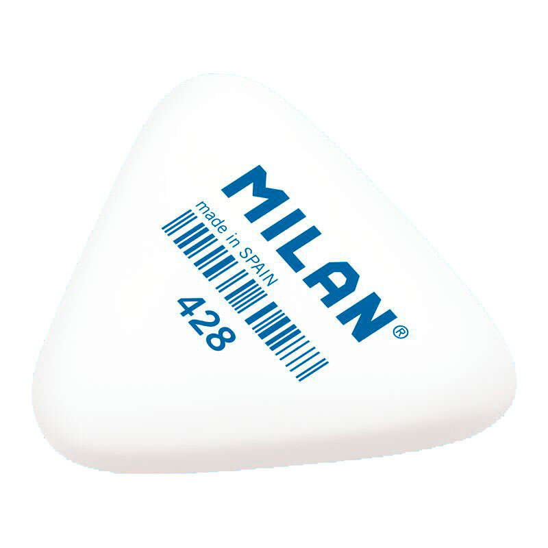Milan 428 Goma Triangular Gruesa - Tipo Miga De Pan - Caucho Sintetico - Color Blanco
