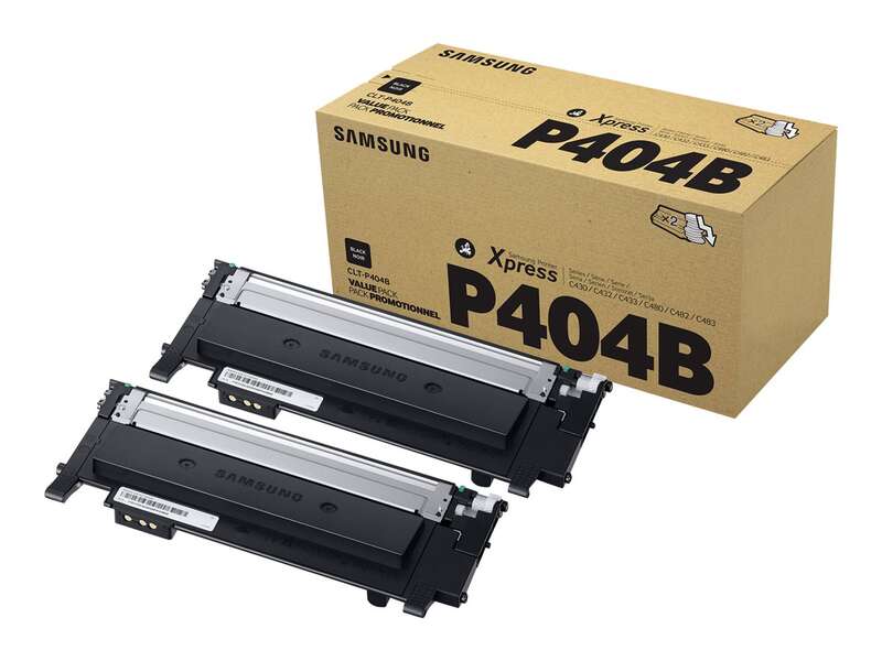 Samsung Clt-K404S Negro Pack De 2 Cartuchos De Toner Originales - Su364A