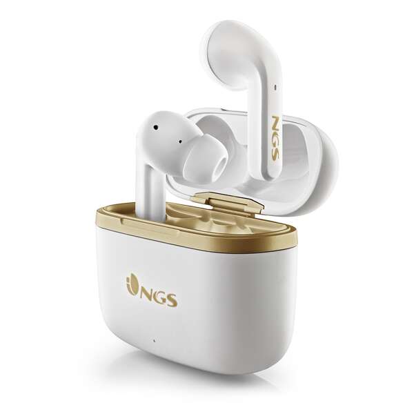 Ngs Artica Trophy White Auriculares Intrauditivos Bluetooth 5.1 Tws - Cancelacion De Ruido - Manos Libres - Autonomia Hasta 6H - Base De Carga