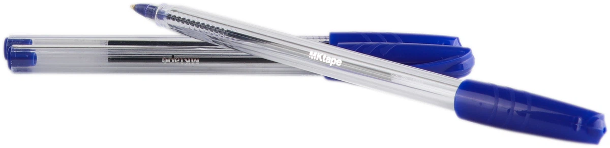 Mktape Pack De 36 Boligrafos Triangulares De Bola - Punta Redonda De 1.0Mm - Escritura Suave - Color Azul