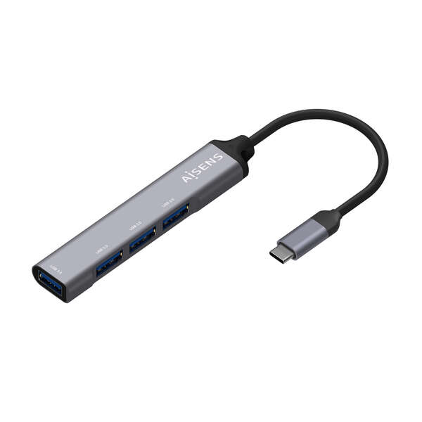 Aisens Hub Usb 3.1 Usb-C - Usb-C Macho A 4Xtipo A Hembra - 10Cm - Color Gris