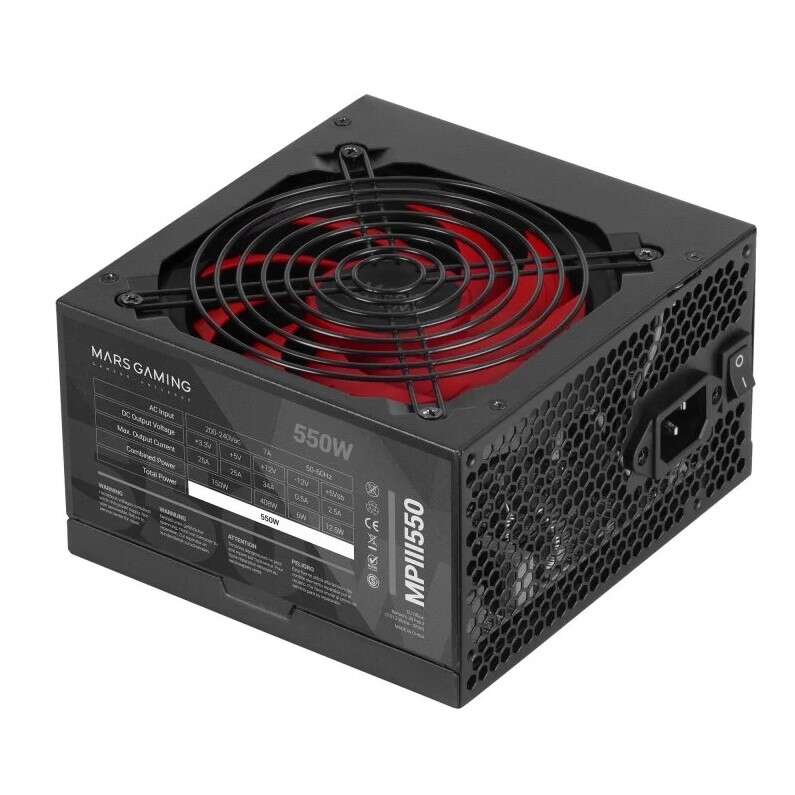 Mars Gaming Fuente De Alimentacion 550W Atx - Silenciosa - 85% De Eficiencia