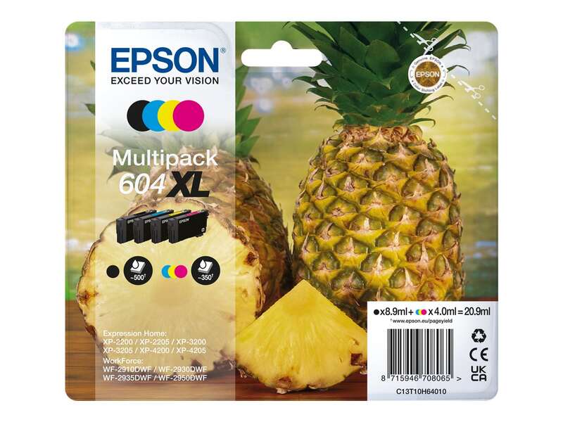 Epson 604Xl Pack De 4 Cartuchos De Tinta Originales - C13T10H64010