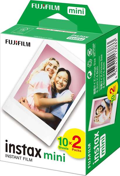Fujifilm Instax Mini Pack De 2X10 Peliculas De Fotos Instantaneas - Validas Para Todas Las Camaras Mini De Instax - Formato De Impresion (Tamaño De La Imagen: 46X62Mm)