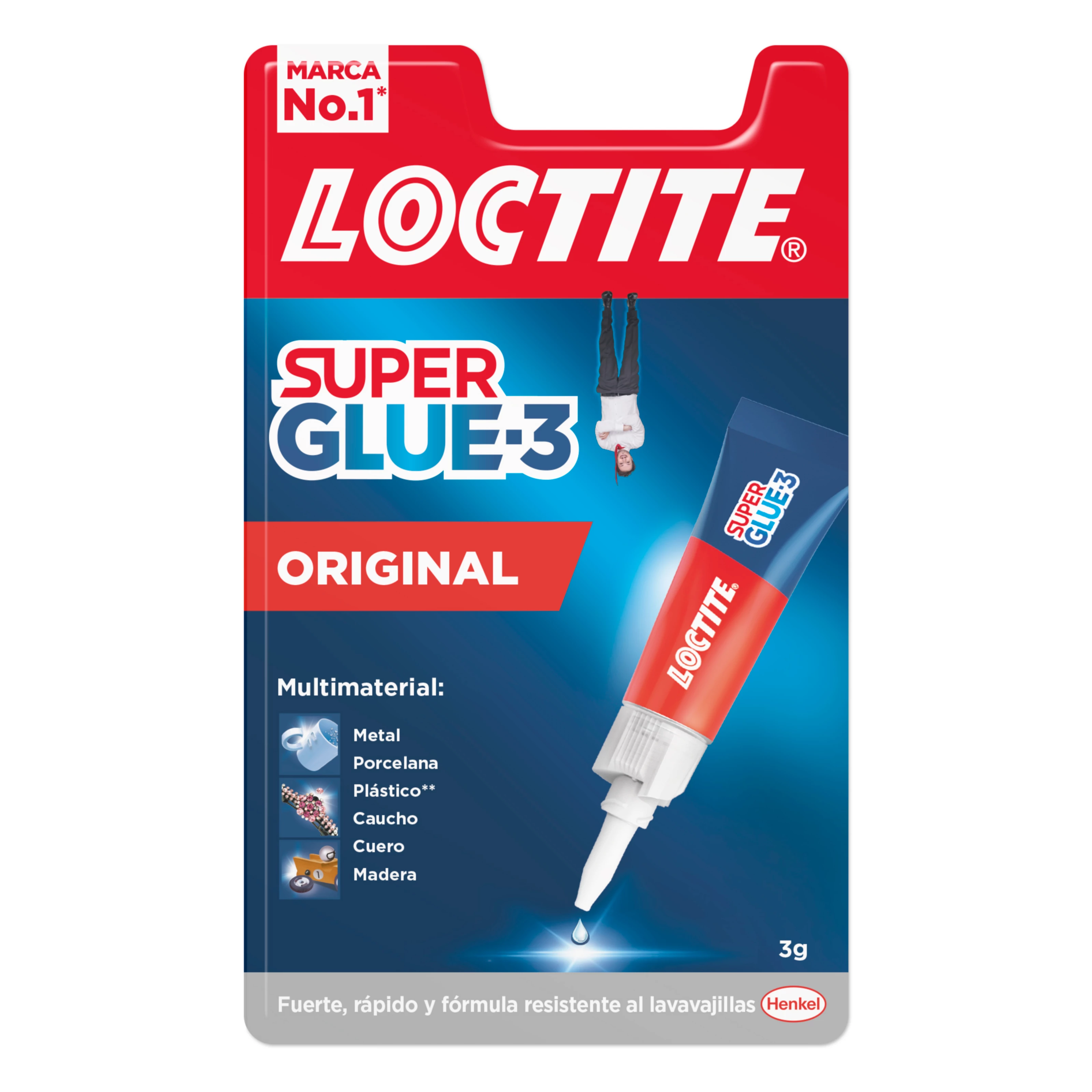 Loctite Super Glue-3 Original Pegamento Transparente Instantaneo 3Gr - Formula Triple Resistencia - Secado En 3 Segundos - Tapon Antiobstruccion