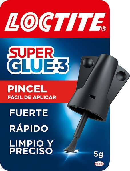 Loctite Super Glue-3 Pincel 5Gr - Adhesivo Universal Triple Resistencia - Fuerza Y Uso Instantaneo - 2640969/2046283/2640782/2641844