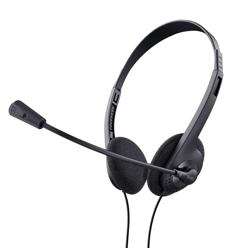 Trust Auriculares Con Microfono - Control De Volumen - Diadema Ajustable - 2 Cables Adaptadores De 3.5Mm