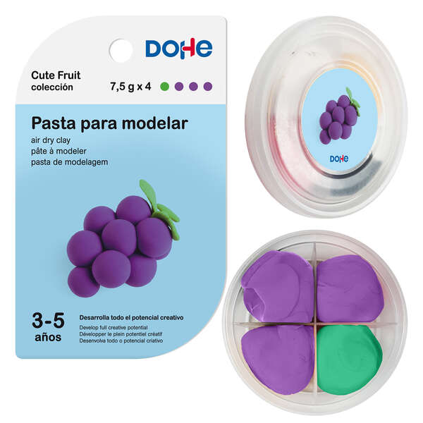 Dohe Coleccion Cute Fruit Pasta Para Modelar Uvas - Ligera Y Flexible - Apto Para Niños De 3 A 5 Años