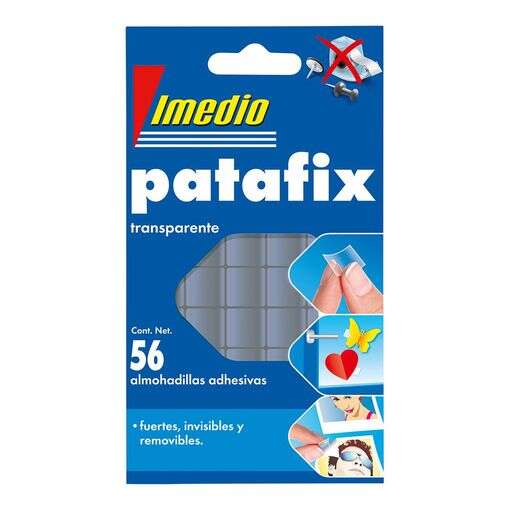 Imedio Patafix Masilla Adhesiva Transparente - Fuertes, Limpias Y Removibles - 56 Piezas