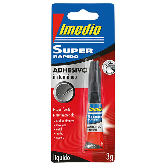 Imedio Super Rapido Pegamento Instantaneo 3Gr - Superrapido Y Extrafuerte - Ideal Para Pegar Pequeñas Superficies - Multimaterial - Transparente