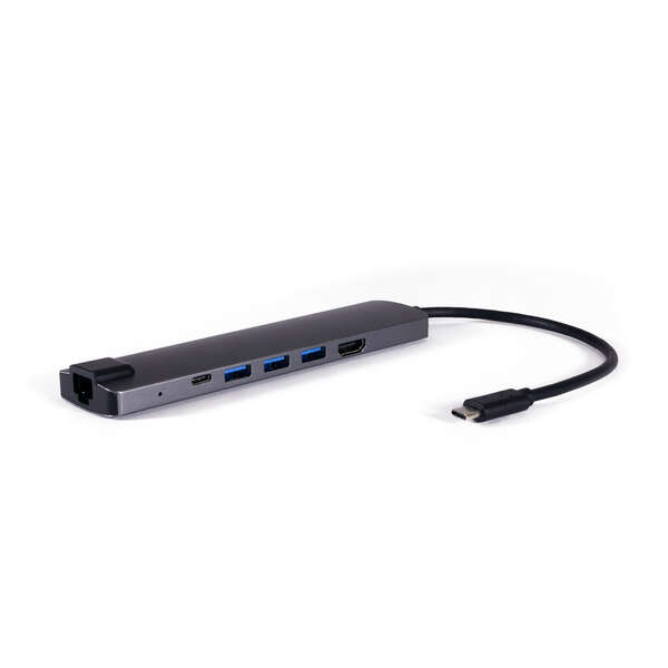 Coolbox 9 En 1 Hub Minidock Usb-C - 3X Usb 3.0, 1X Usb-C Datos, 1X Usb-C Pd, 1X Hdmi, 1X Rj-45, Ranura Sd Y Ranura Microsd - Fabricado En Aluminio