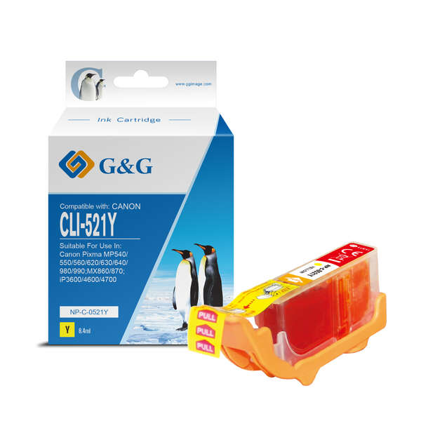 G&G Canon Cli521 Amarillo Cartucho De Tinta Generico - Reemplaza 2936B001