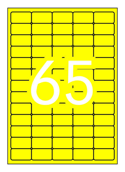 Apli Etiquetas Amarillo Fluorescente Permanentes 38.1 X 21.2Mm 20 Hojas
