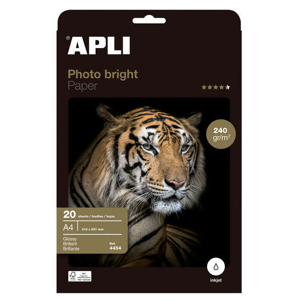 Apli Papel Fotografico Photobright A4 240G 20 Hojas