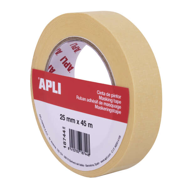 Apli Cinta Pintor 25Mm X 45M - Facil De Cortar Y Aplicar - Adhesion Fuerte Y Duradera - Resistente A La Humedad Y A La Abrasion - Azul