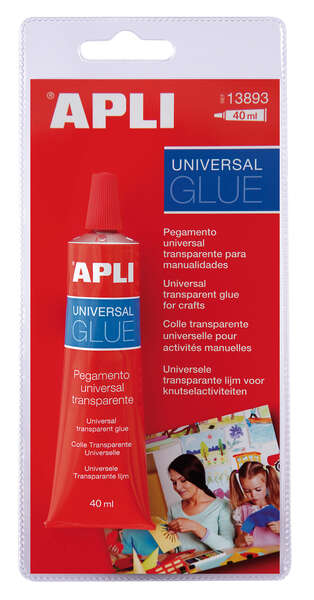 Apli Cola Universal - 40Ml - Secado Rapido - Resistente Al Agua - Transparente