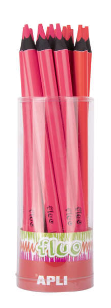 Apli Jumbo Fluor Lapices Triangulares 5Mm De Grosor - Mejor Sujecion Y Mayor Cobertura - Color Rosa Fluor