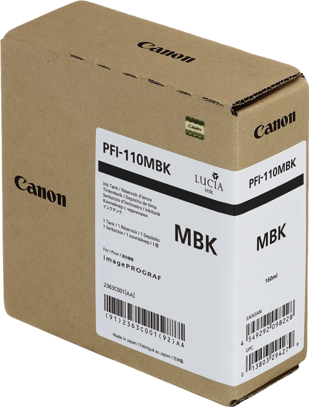 Canon Pfi110 Negro Mate Cartucho De Tinta Original - 2363C001