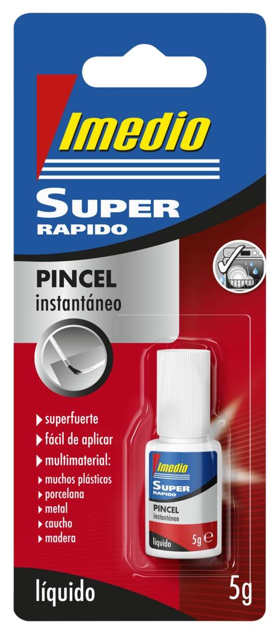 Imedio Super Rapido Pegamento Instantaneo Bote Con Pincel De 5Gr - Transparente - Multimaterial