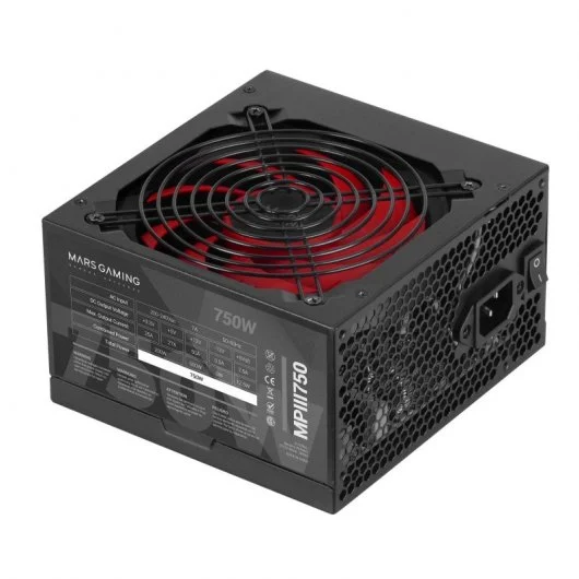 Mars Gaming Mpiii750 Fuente De Alimentacion 750W Atx - 85% De Eficiencia - Pfc Activo - Silenciosa