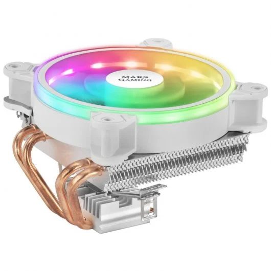 Mars Gaming Ventilador Cpu 120Mm Con Disipador 4 Heatpipes- Iluminacion Argb - Velocidad Max. 2200Rpm - Color Blanco